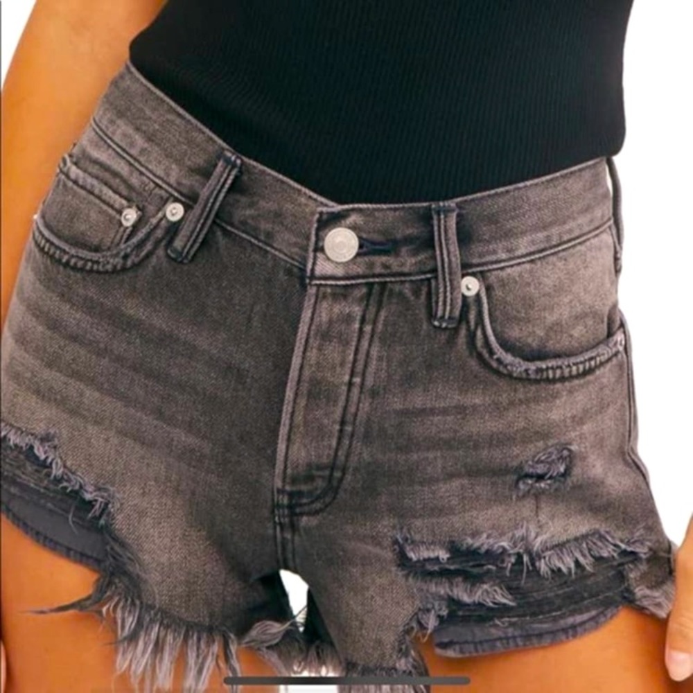 New We The Free People Good Vibrations Cutoff Jean Shorts Size 30